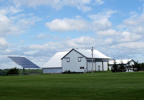Solar panel on a farm in Mildmay, ON